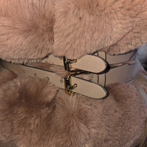 BCBGMax Azria Fringe Contour Waist Belt - Blush Nude Pink Size M - Picture 9 of 13